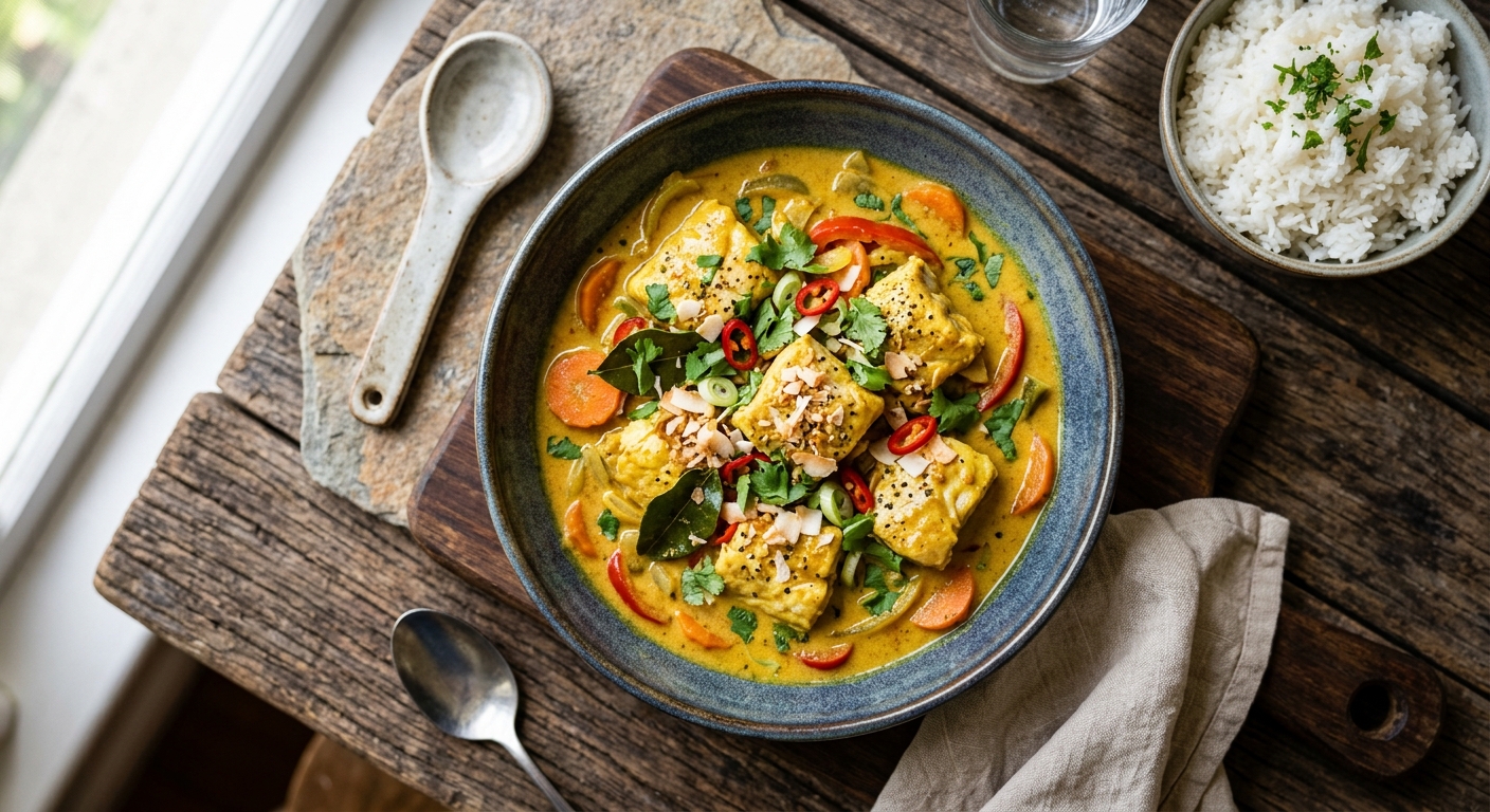 Fish Lolo — Vanuatu Coconut Fish Curry — AI-generated headline for RecipeFiler