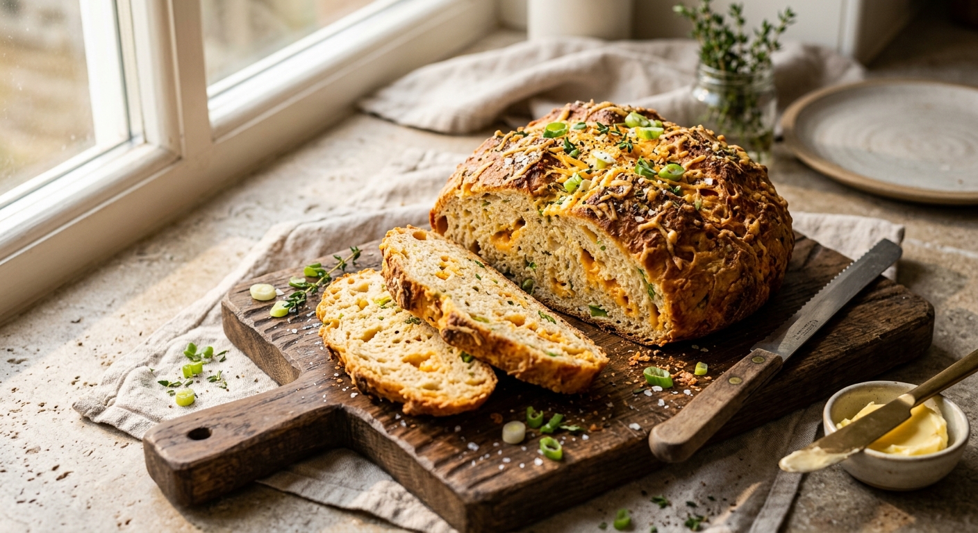 Cheddar and Spring Onion Soda Bread — AI-generated headline for RecipeFiler