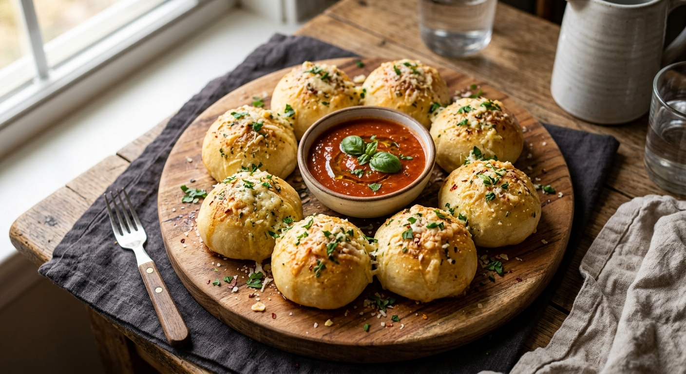 Garlic Butter Pizza Bombs — AI-generated headline for Instagram