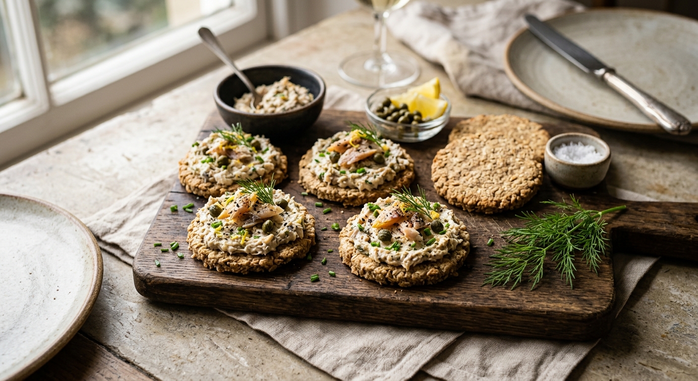 Irish Smoked Mackerel and Caper Pâté on Oatcakes — recipe by RecipeFiler