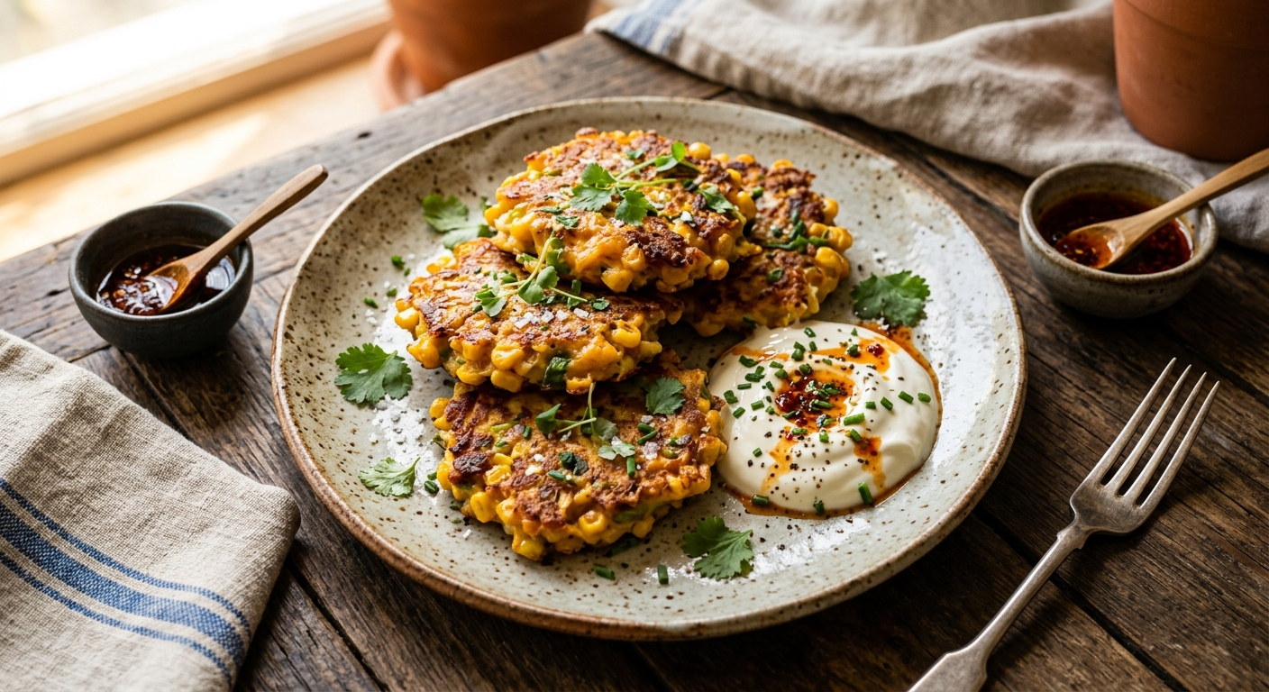 Cheesy Sweetcorn Fritters — AI-generated headline for RecipeFiler