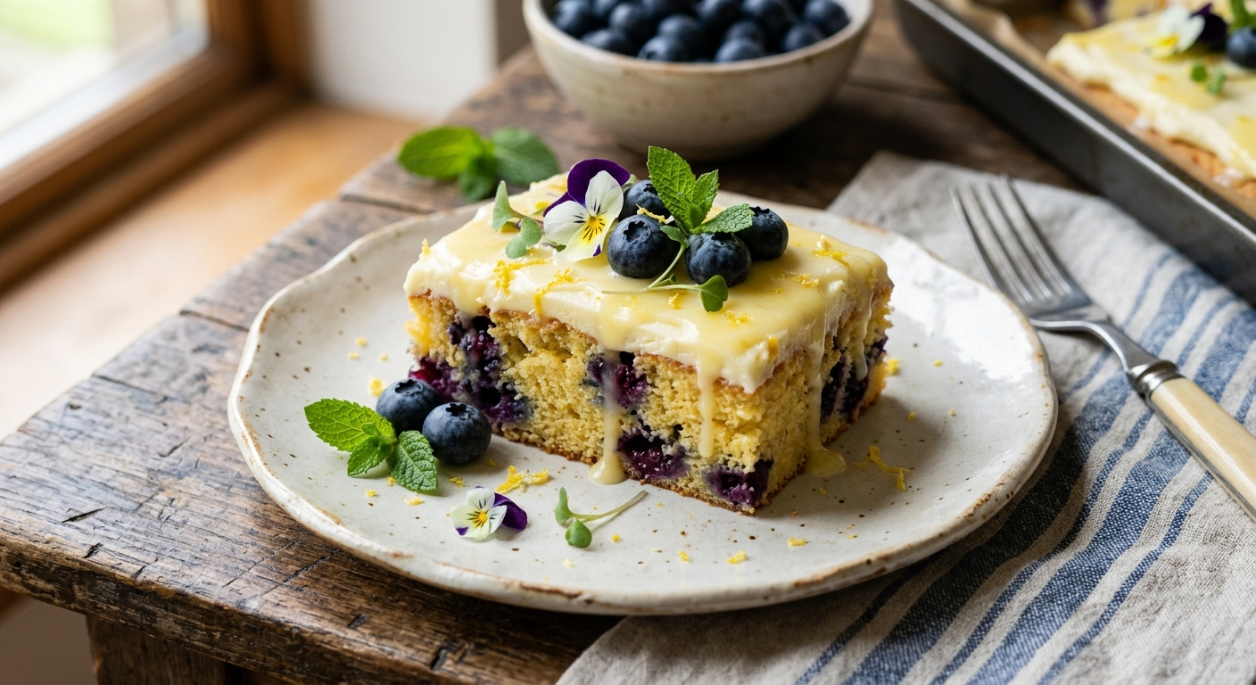 Lemon and Blueberry Tray Bake — AI-generated headline for RecipeFiler