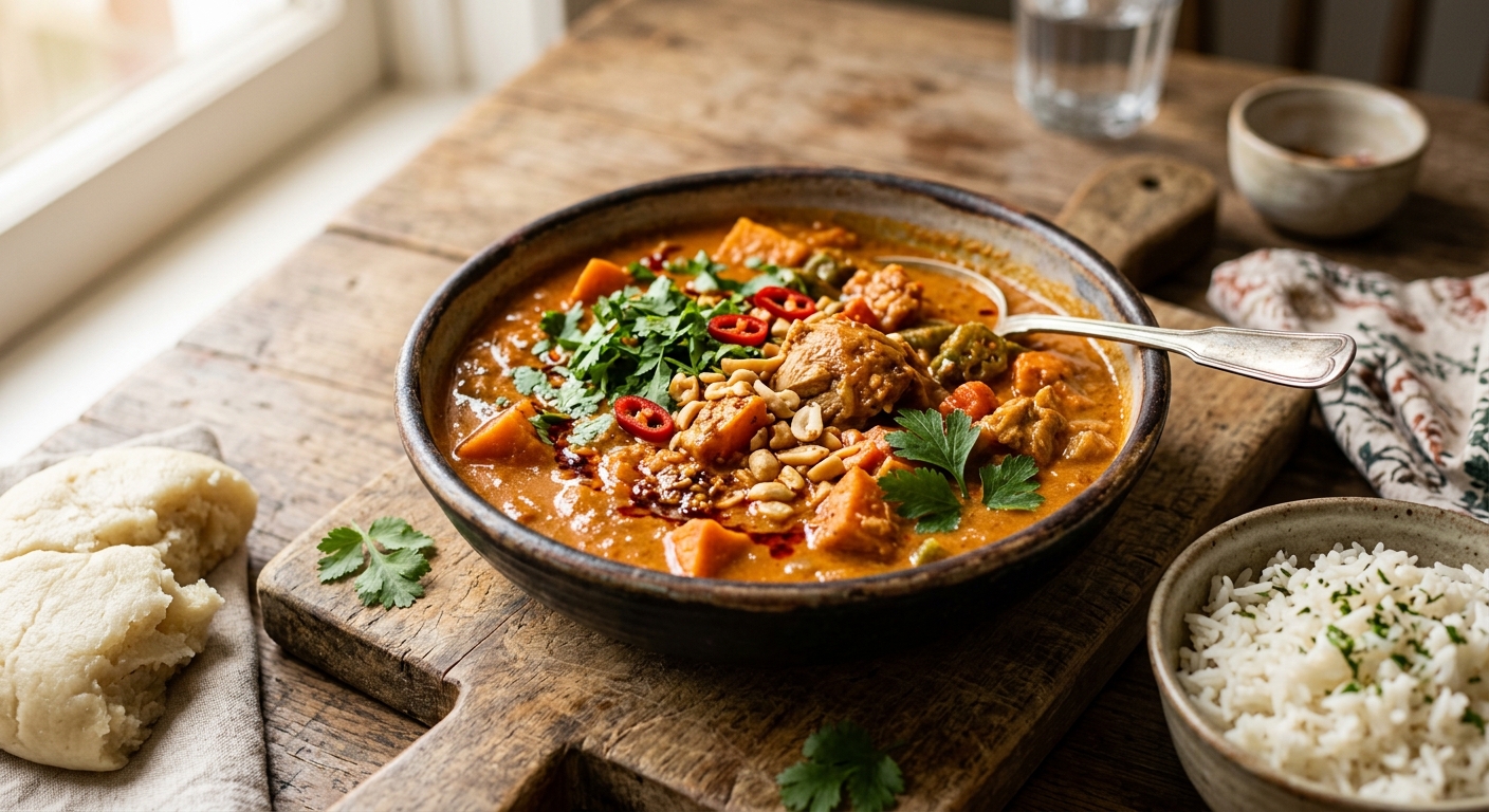 Maafe — West African Peanut Stew — AI-generated headline for RecipeFiler