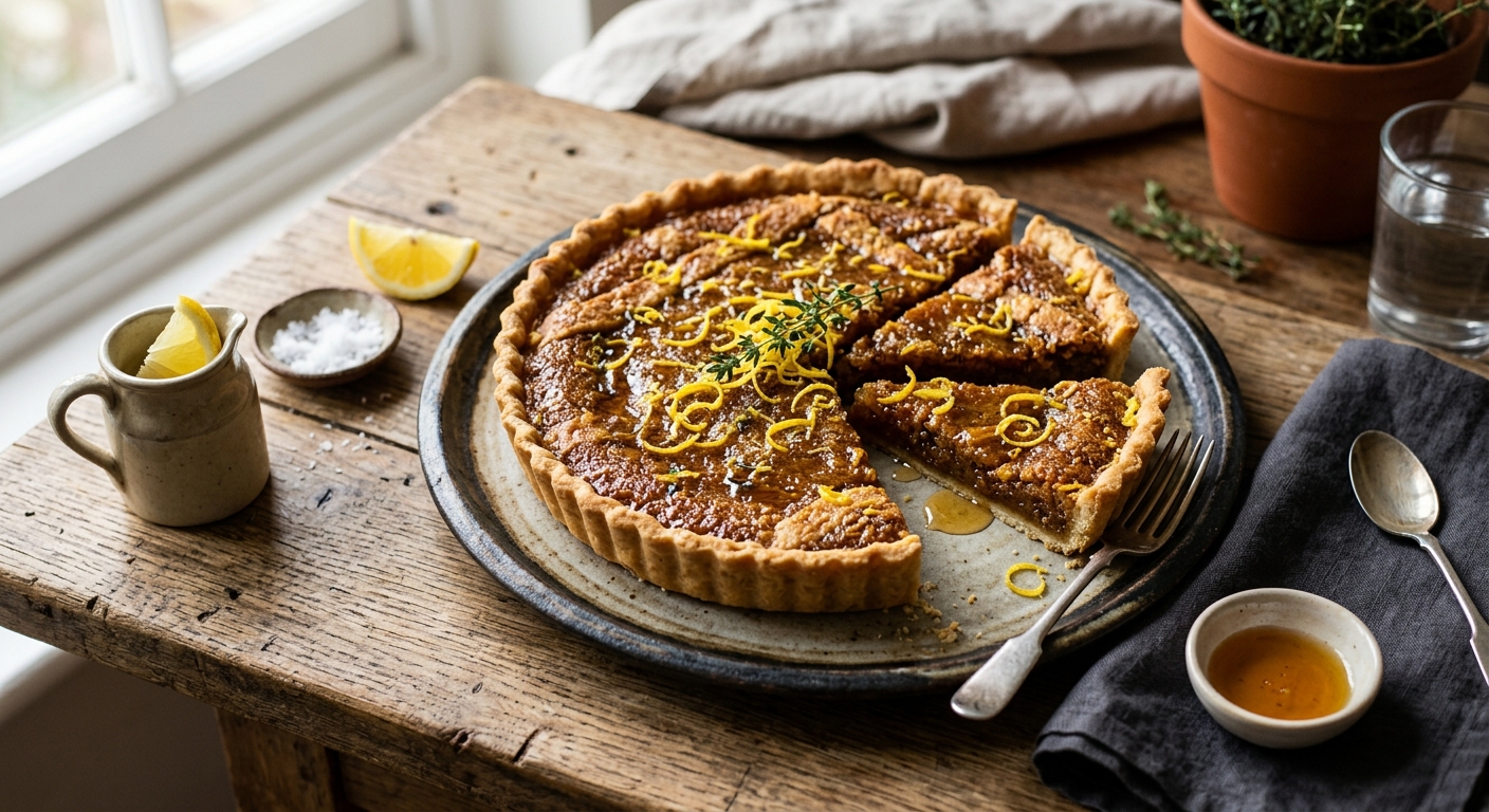 Treacle Tart with Golden Syrup and Lemon Zest — AI-generated headline for RecipeFiler