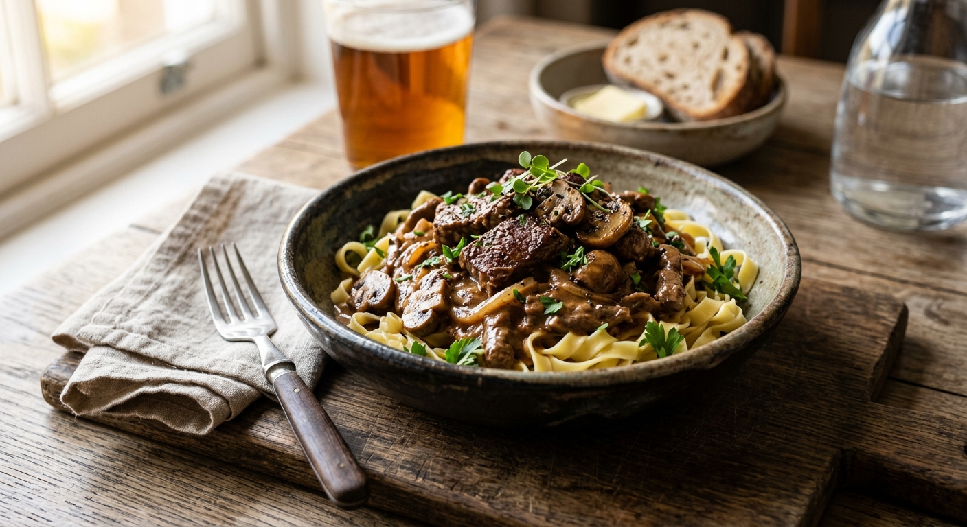 Beef Stroganoff — AI-generated headline for RecipeFiler