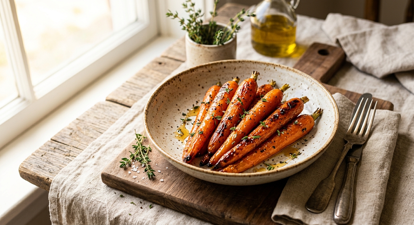 Honey Glazed Carrots with Thyme — AI-generated headline for RecipeFiler