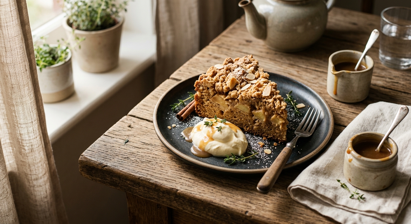 Apple and Cinnamon Crumble Cake — AI-generated headline for RecipeFiler