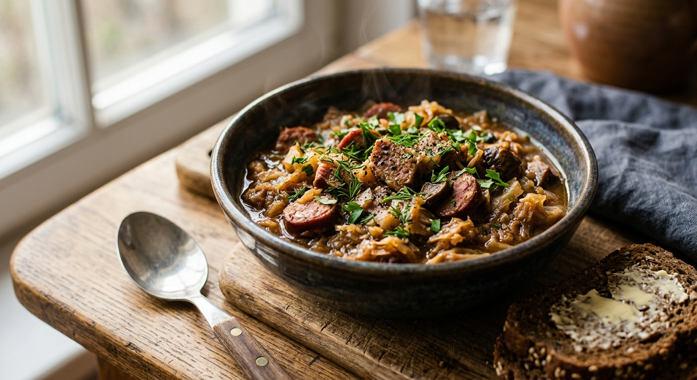 Bigos — Polish Hunter's Stew — AI-generated headline for RecipeFiler