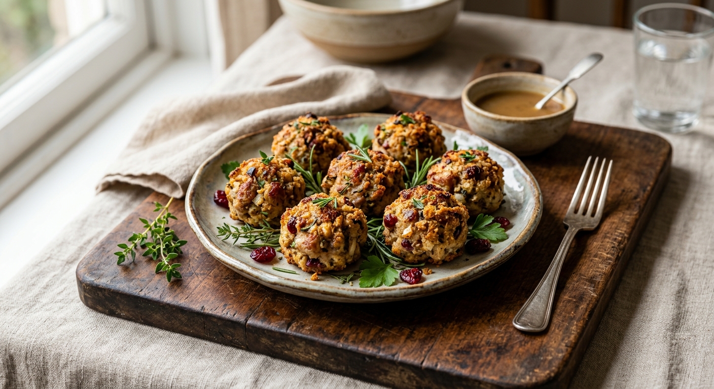 Sausage and Herb Stuffing Balls — AI-generated headline for J_C