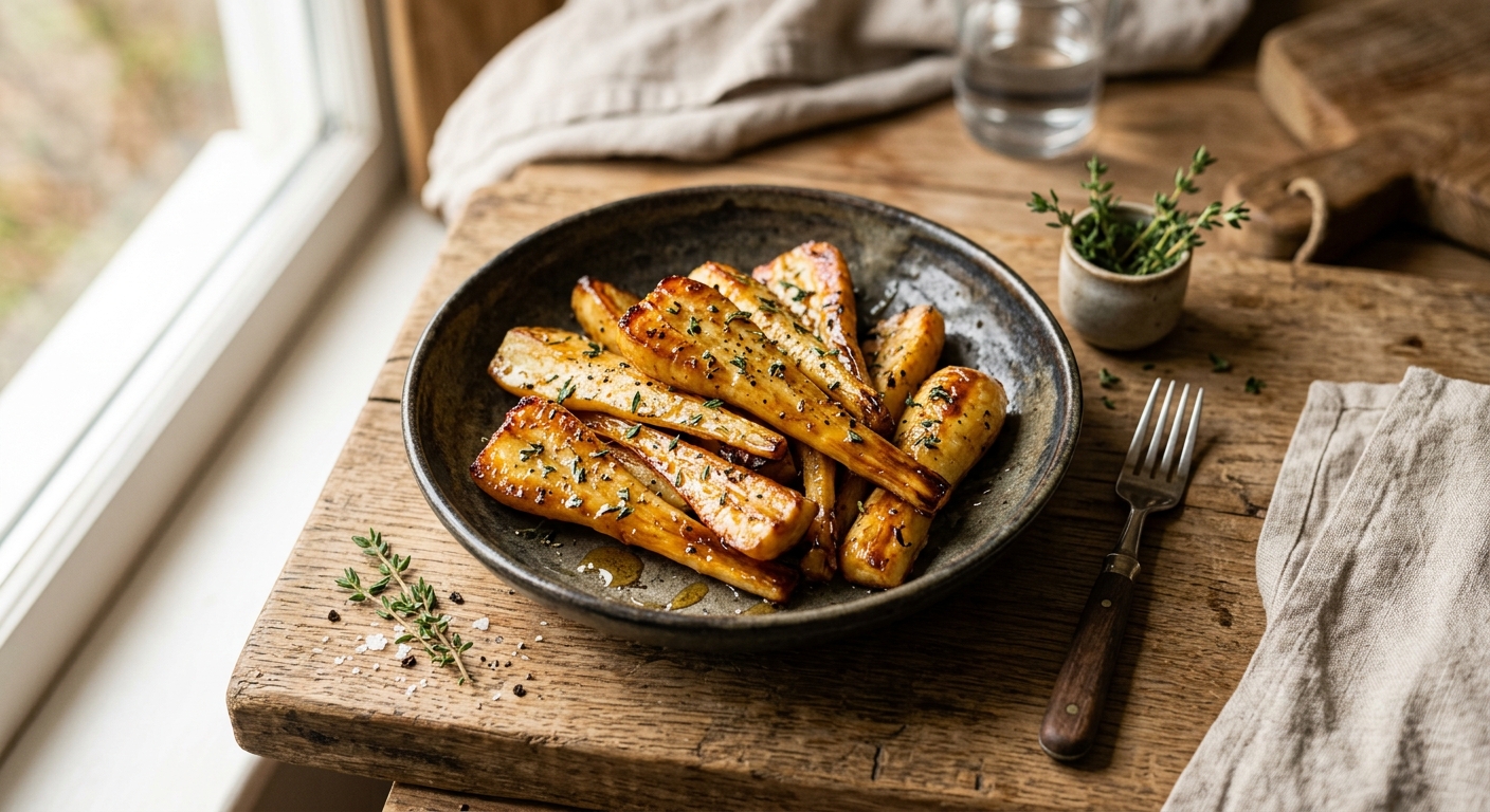 Honey Roasted Parsnips with Butter and Thyme — AI-generated headline for RecipeFiler