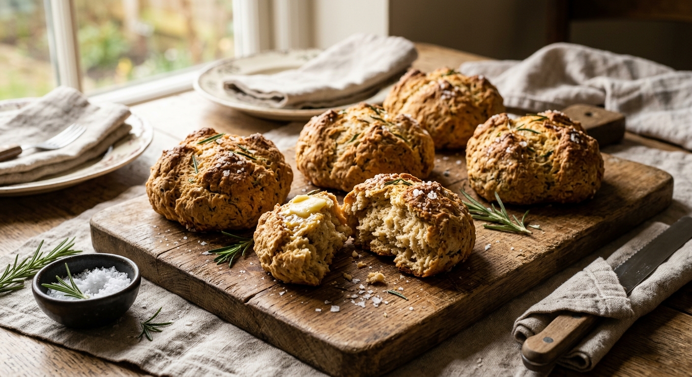 Irish Soda Bread Rolls with Rosemary and Sea Salt — recipe by RecipeFiler