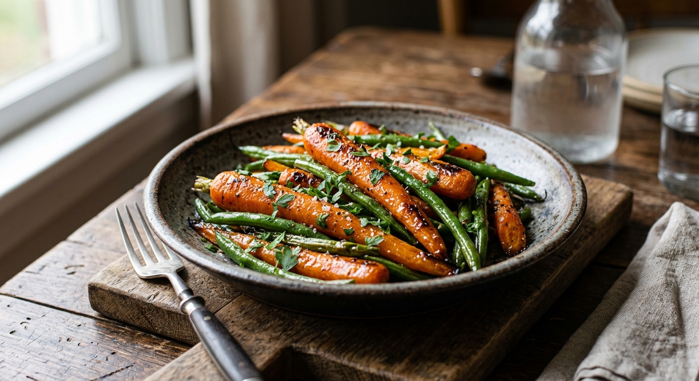Honey-Glazed Carrots & Green Beans — AI-generated headline for RecipeFiler