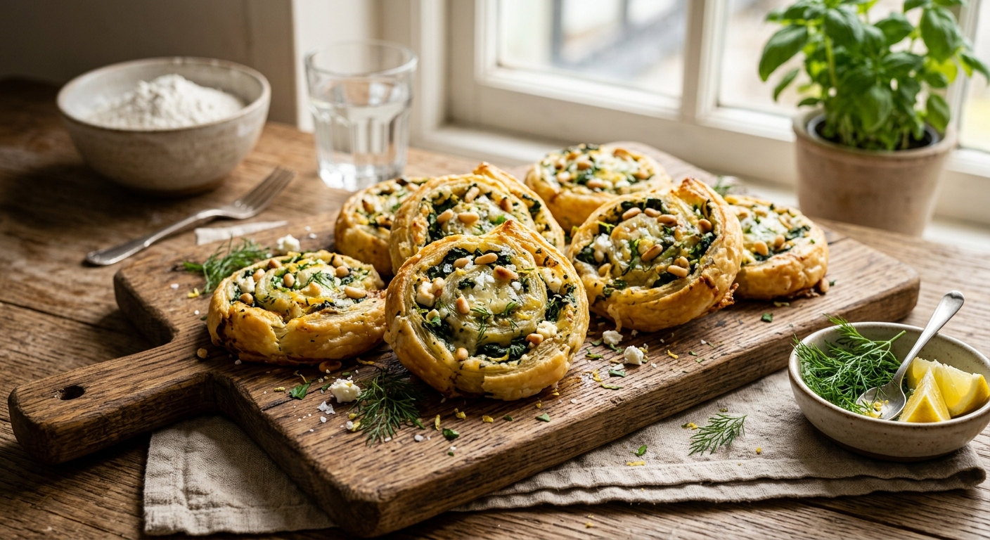 Spinach & Feta Puff Pastry Pinwheels — recipe by Instagram