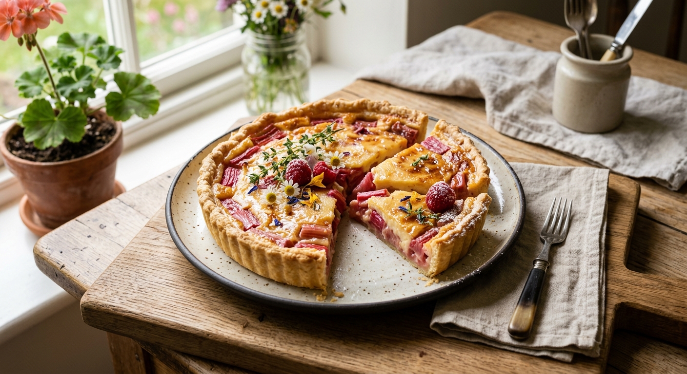 Irish Rhubarb and Custard Tart — recipe by RecipeFiler