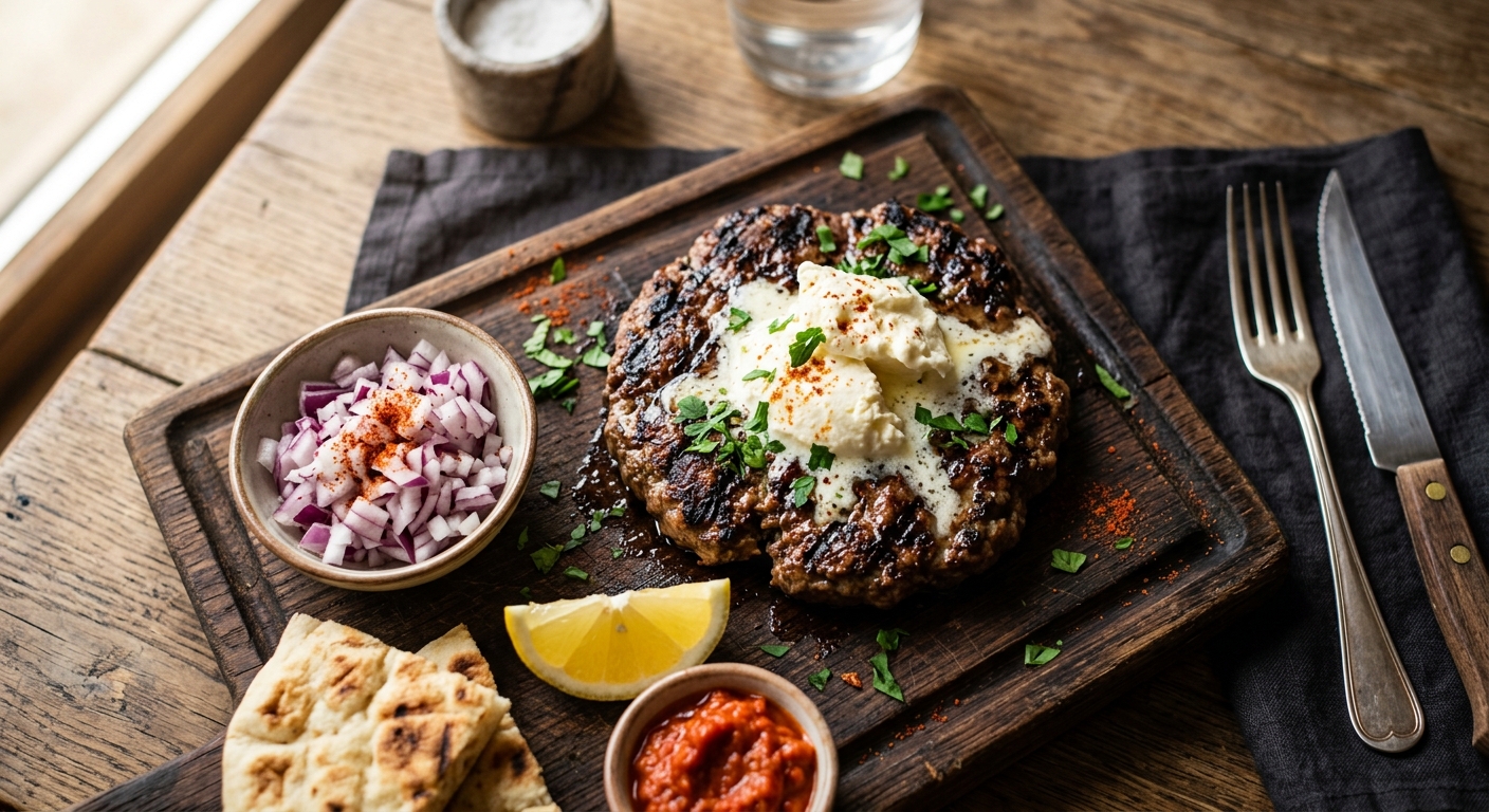Pljeskavica with Kajmak — recipe by RecipeFiler