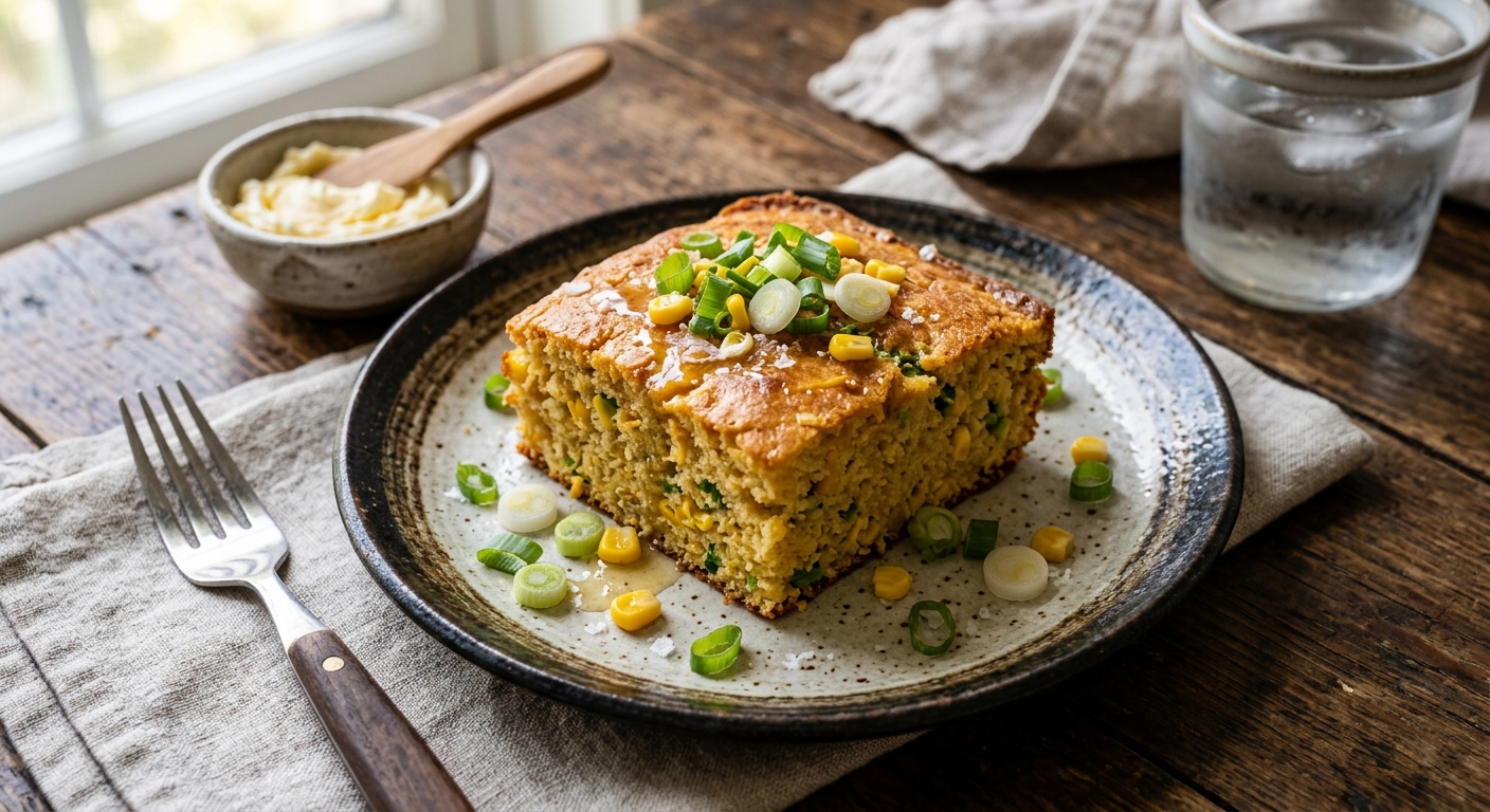 American Cornbread with Spring Onion and Sweetcorn — AI-generated headline for RecipeFiler
