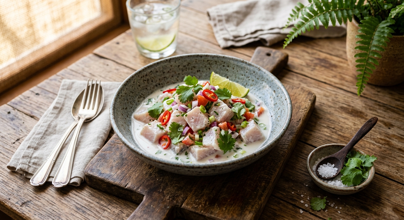 Kokoda — Fijian Coconut-Marinated Fish — AI-generated headline for RecipeFiler