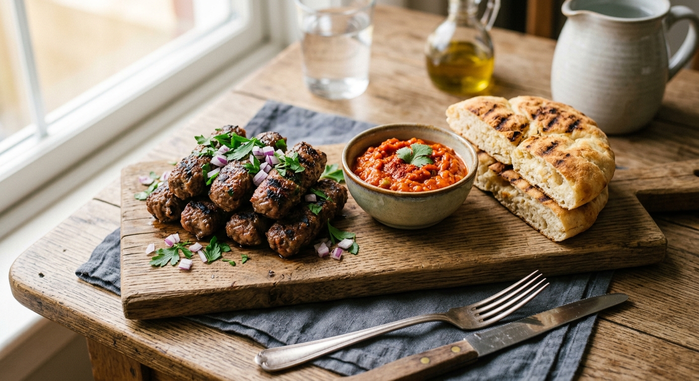 Cevapcici with Ajvar and Lepinja — recipe by RecipeFiler