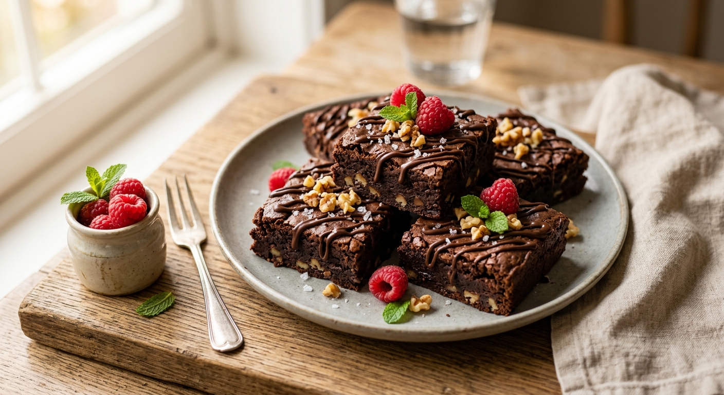healthy fudgy chickpea brownies — AI-generated headline for TikTok
