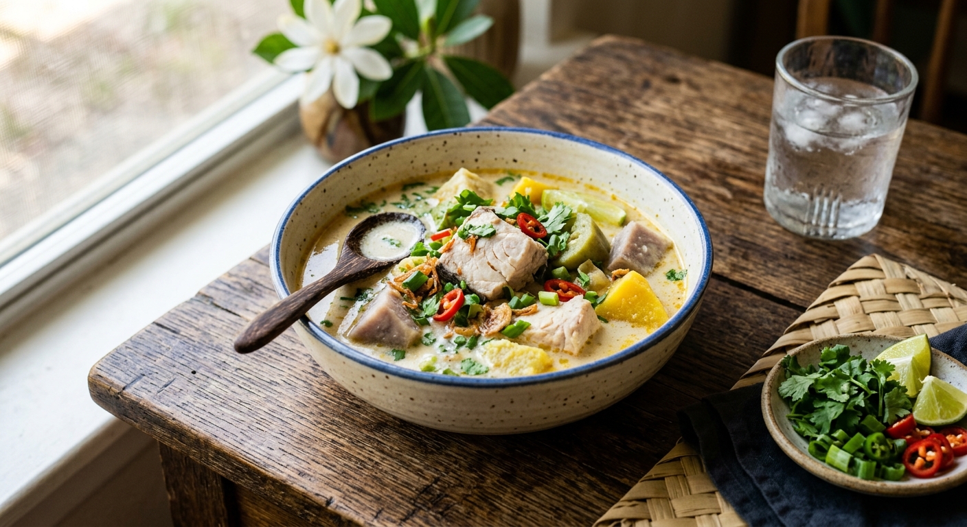 Likwatang — Marshallese Coconut Fish Soup — AI-generated headline for RecipeFiler