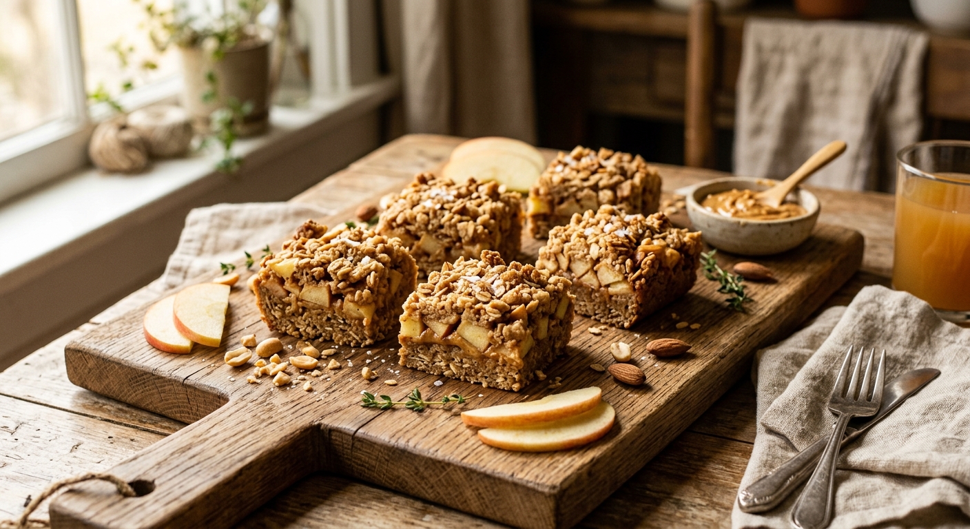 American Peanut Butter and Apple Snack Squares — recipe by RecipeFiler