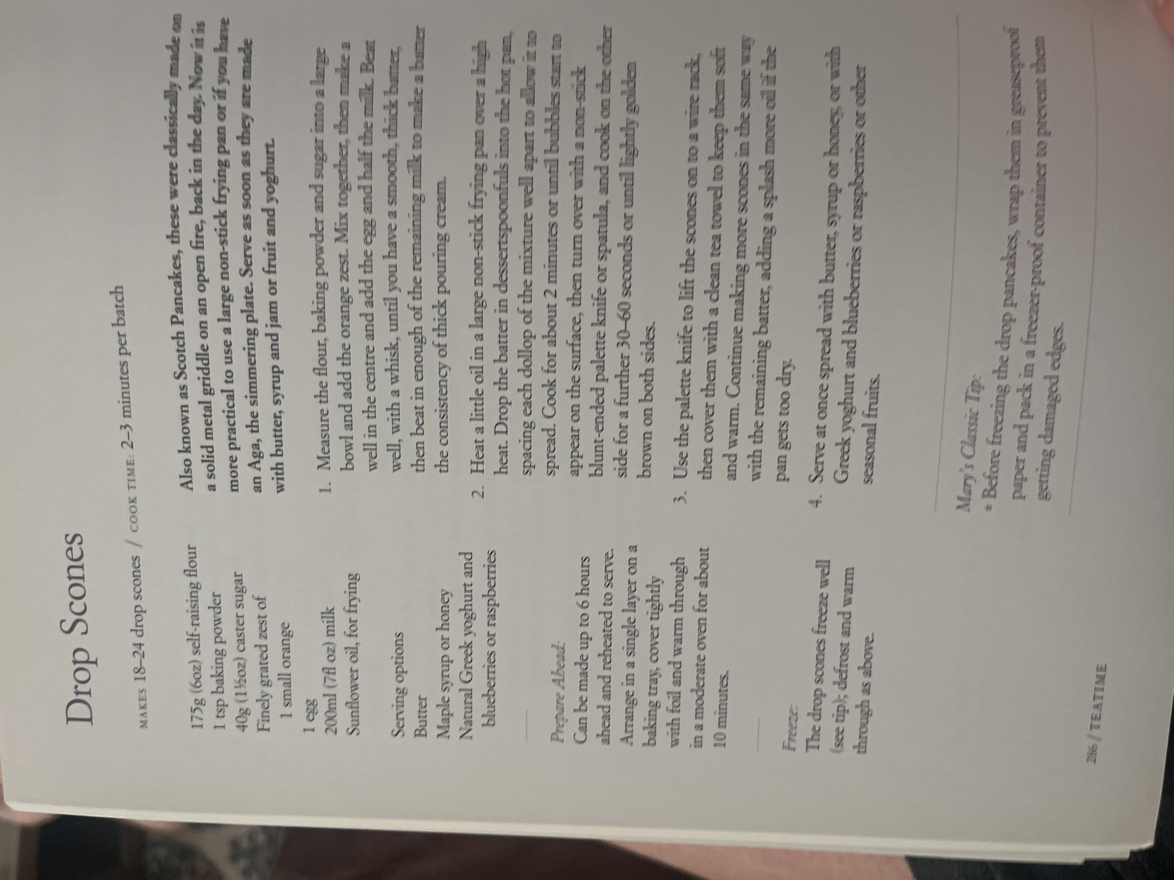Original handwritten Matcha Drop Scones recipe — page 1