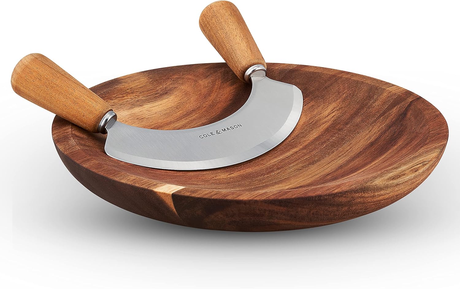 Mezzaluna Set by Cole & Mason Ashden in Acacia and Stainless Steel