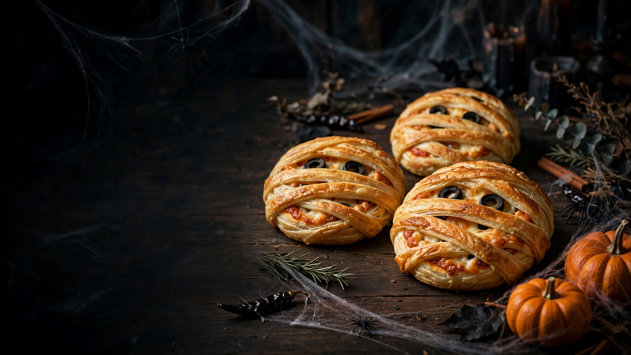 Halloween Mummy Puff Pastry Pizzas — recipe by Boulevardiere