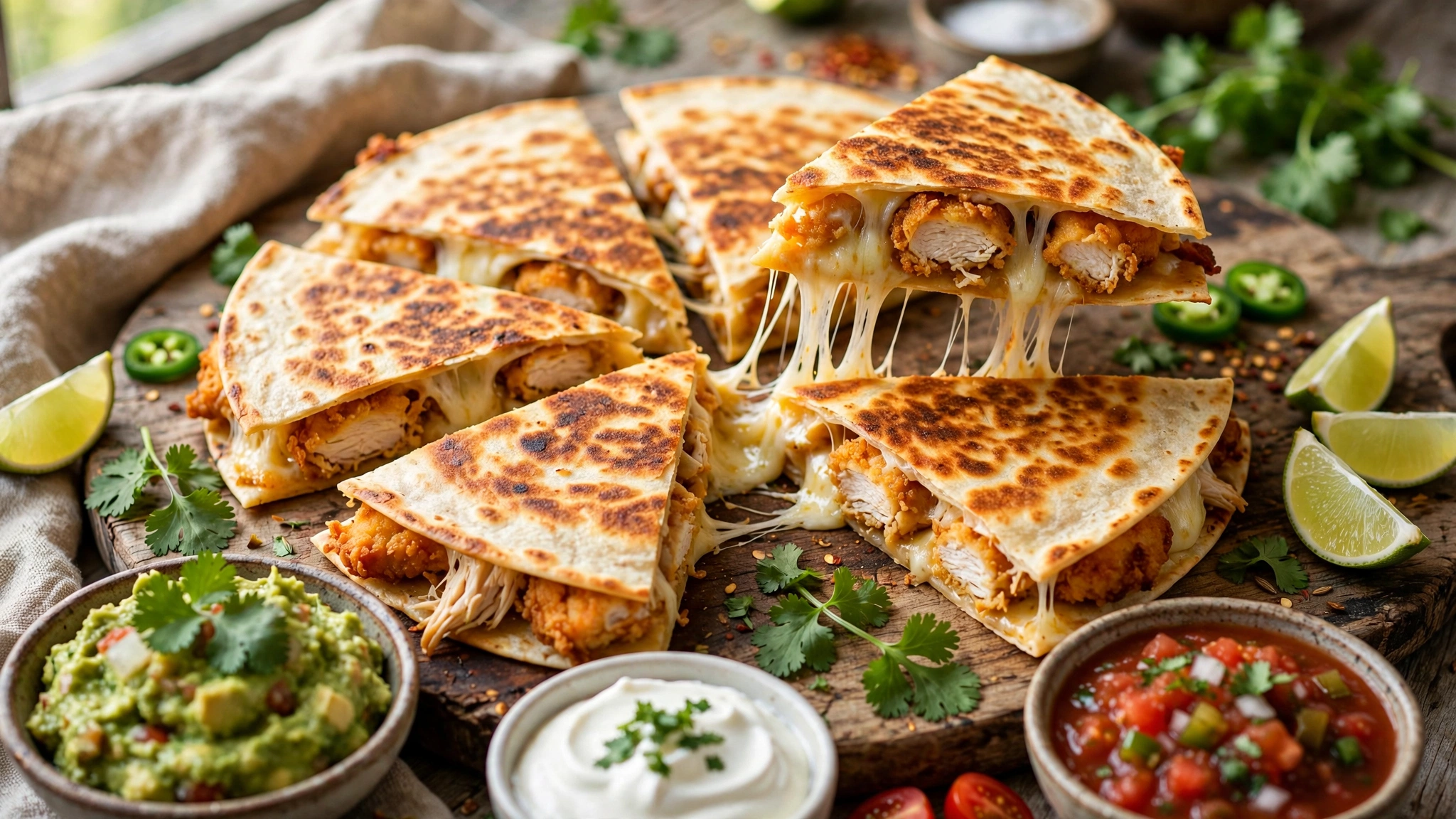 Crispy Chicken Cheese Quesadilla — recipe by katplaystennis