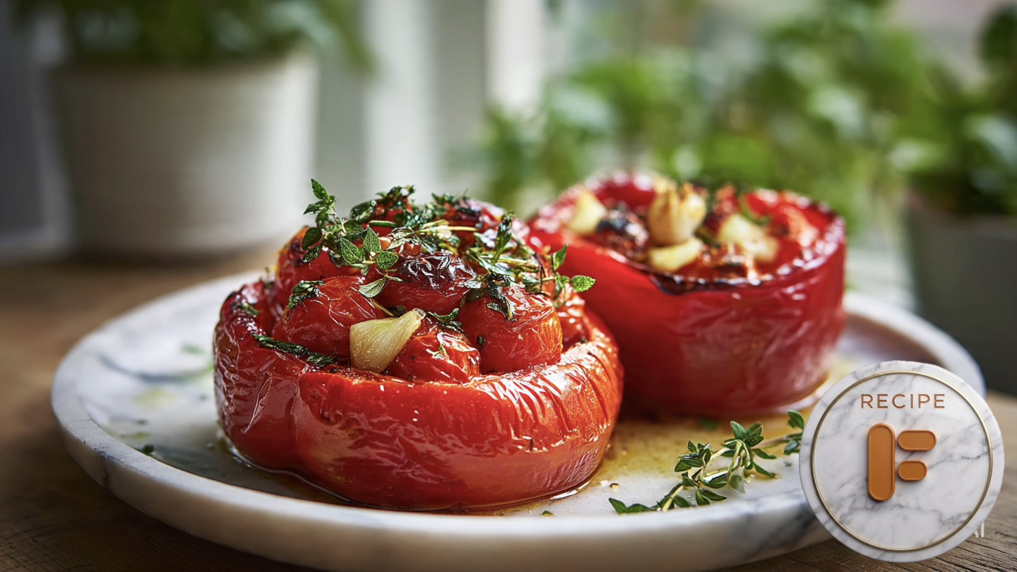 Peppers & tomatoes in garlic — recipe by KM