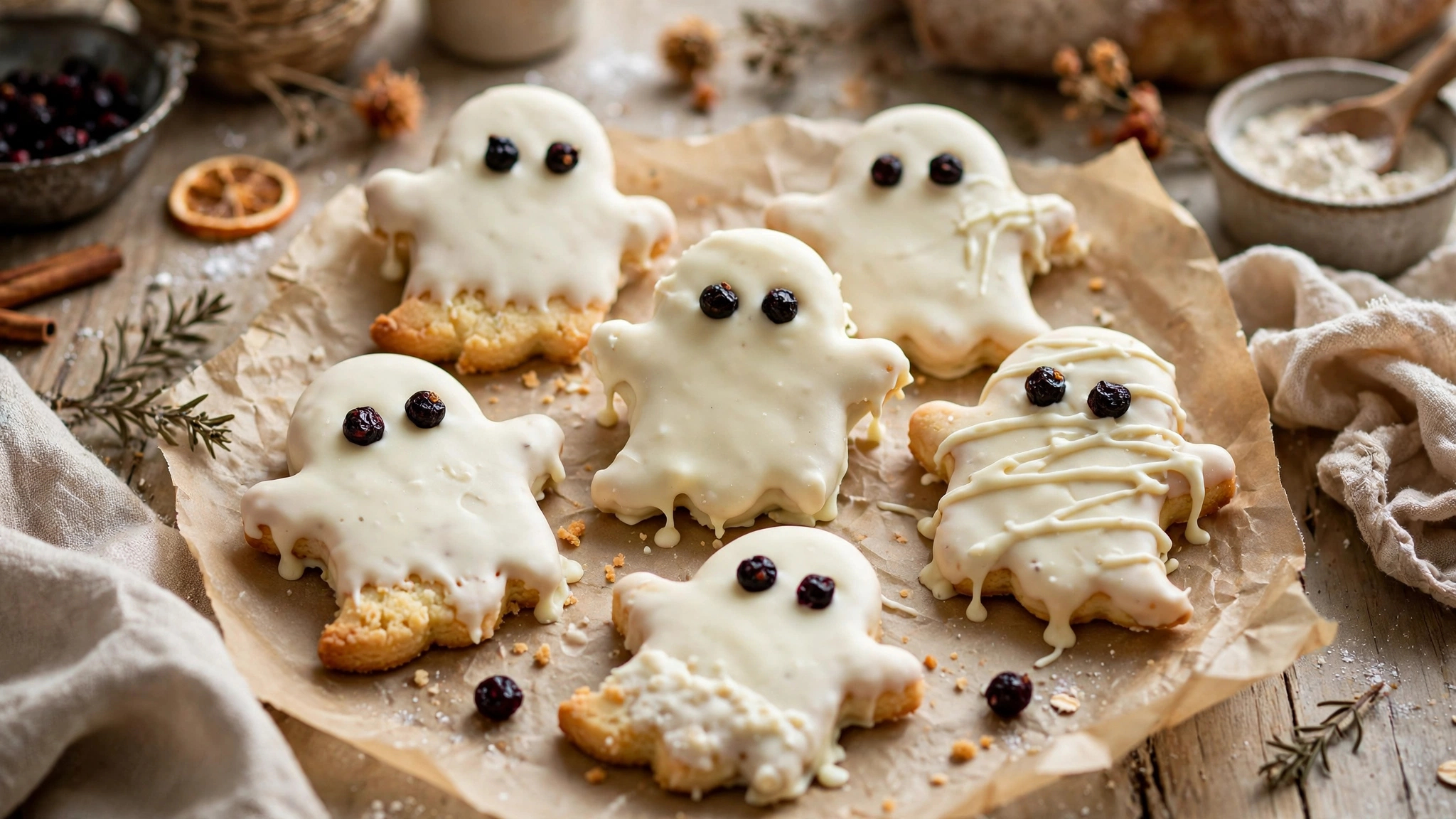 White Chocolate Shortbread Ghosts — recipe by katplaystennis