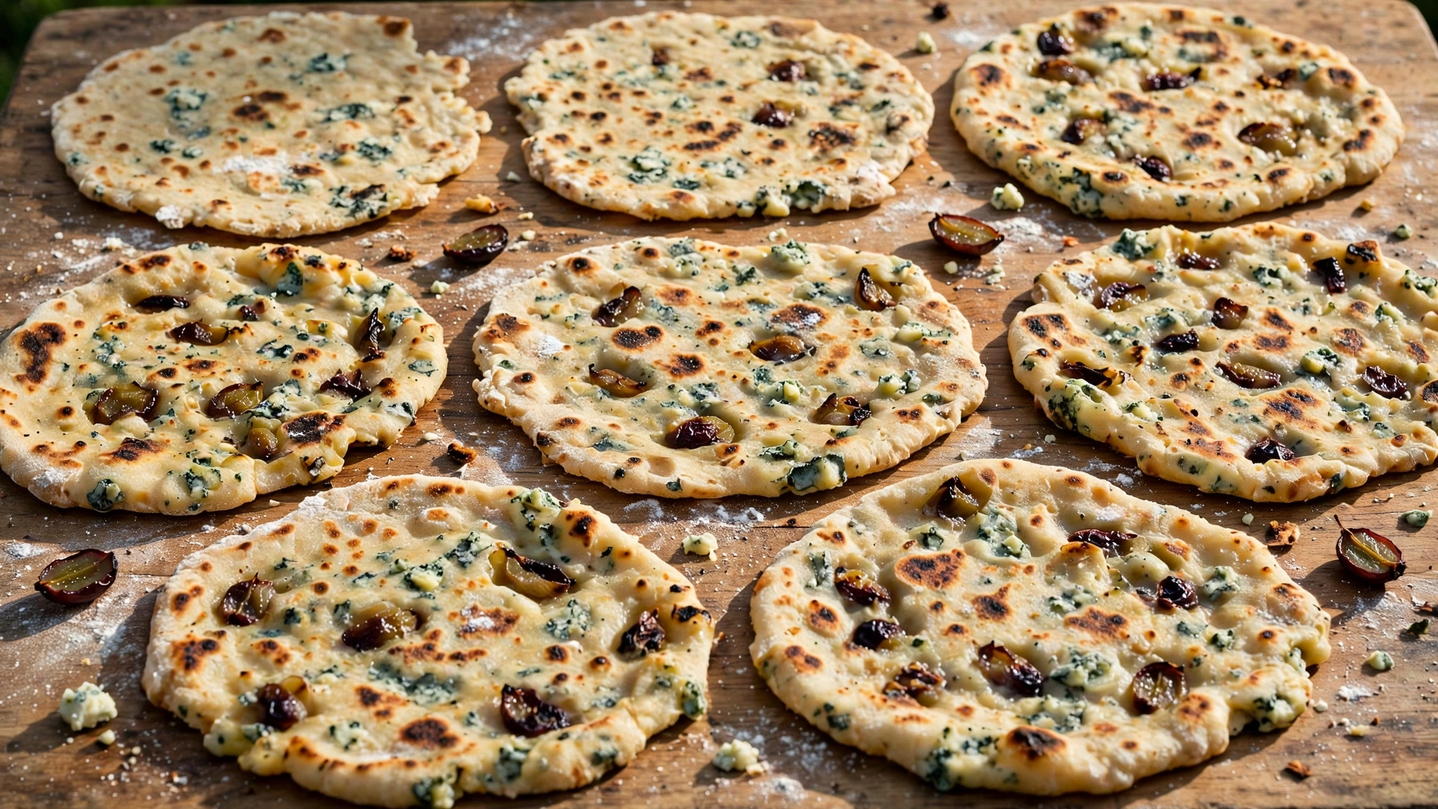 Blue Cheese and Roasted Grapes Flatbread | Recipe Filer