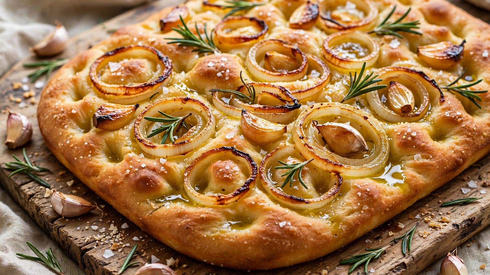 Focaccia with Onion and Garlic Butter — recipe by katplaystennis