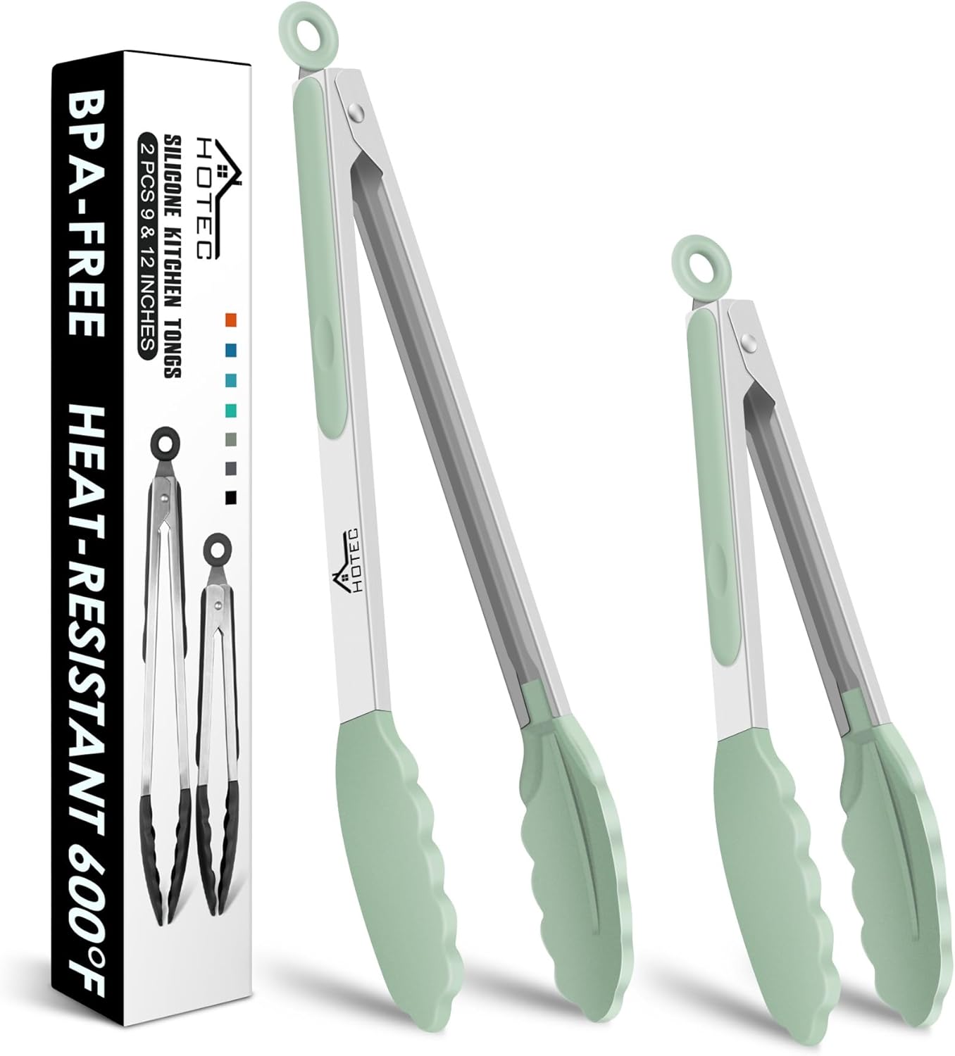 Tongs Silicon - Set of 2 Light Green 9" and 12"