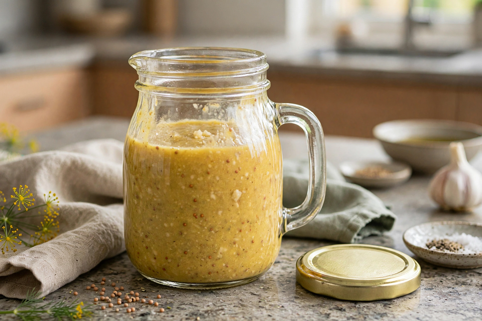 Honey, Wholegrain Mustard & Garlic Dressing — recipe by LM