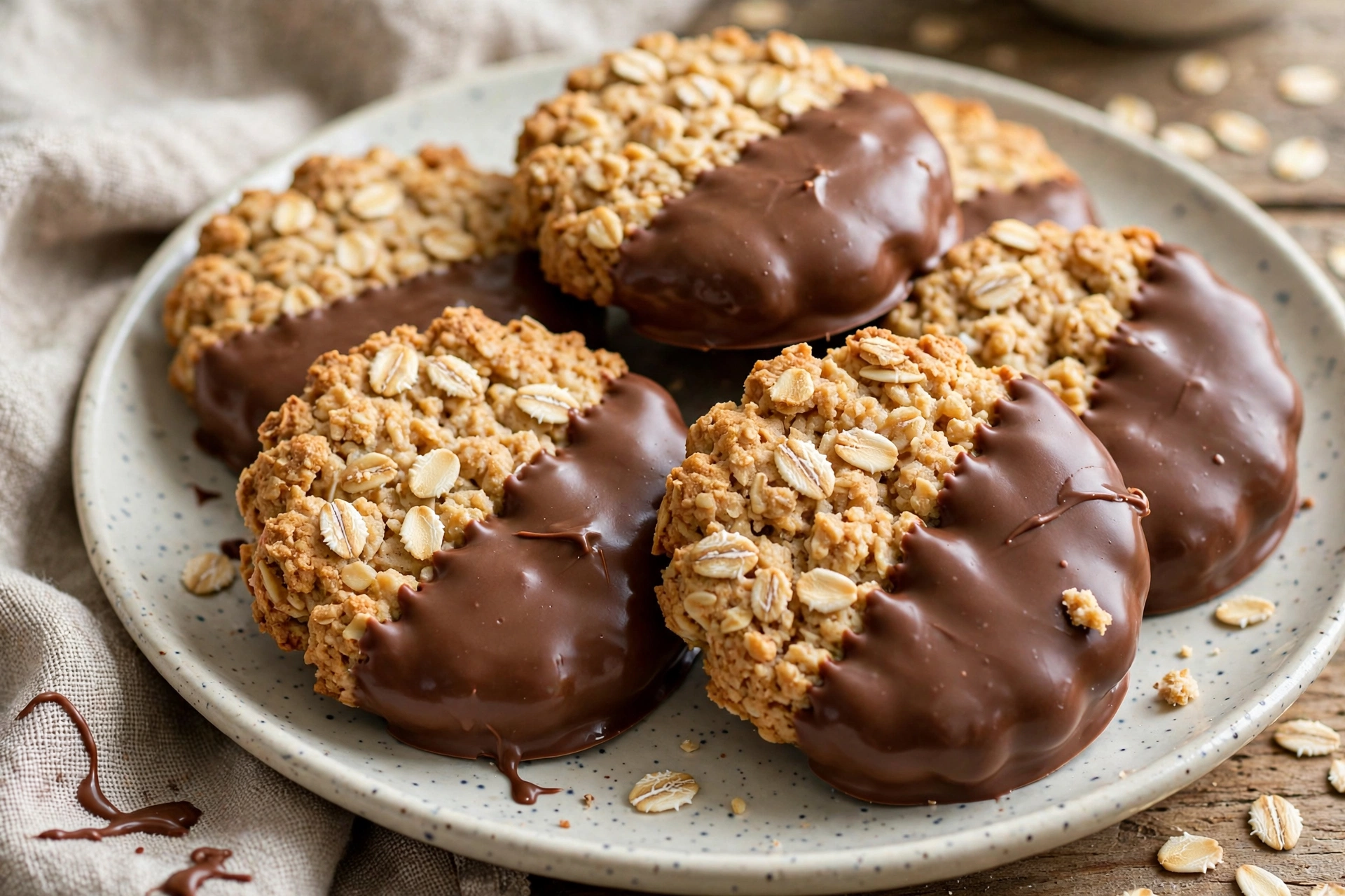 Homemade Chocolate Hobnobs — recipe by katplaystennis