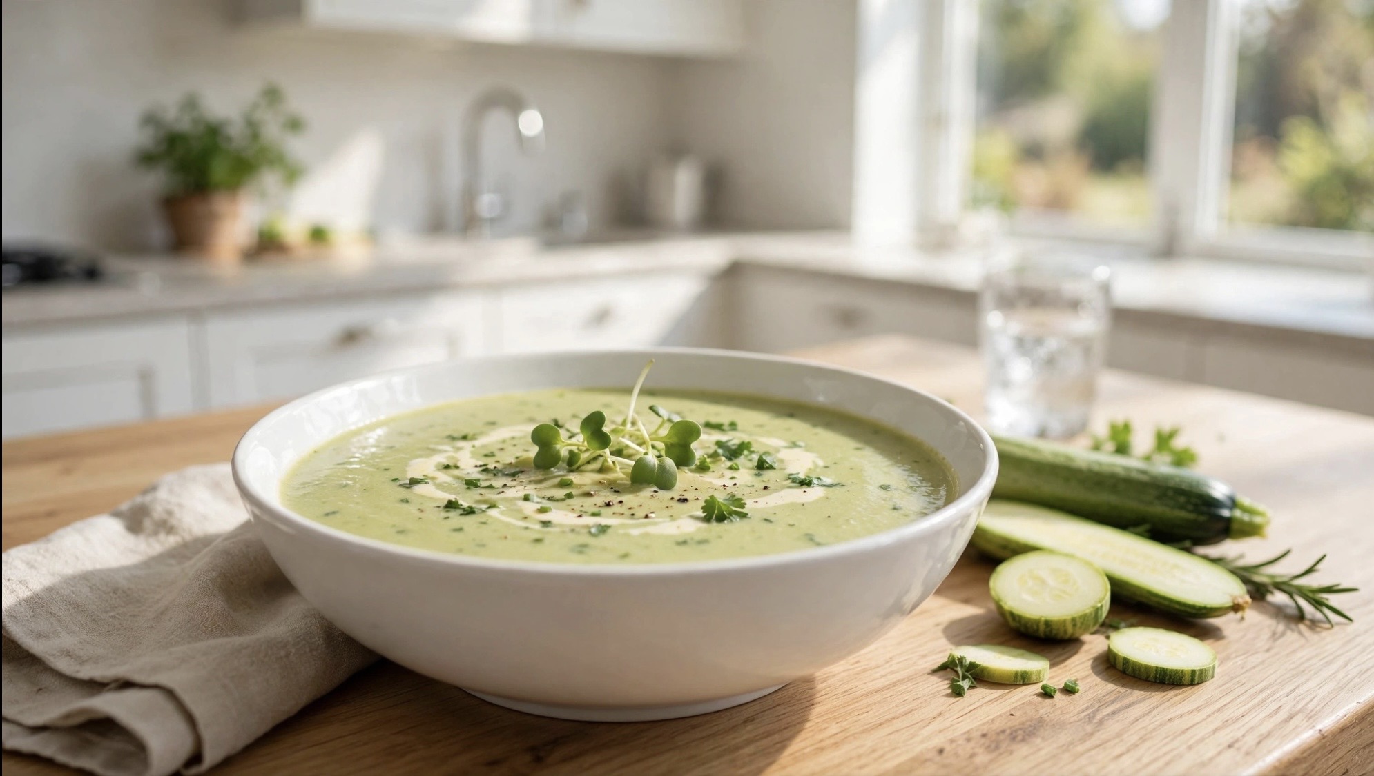 Courgette Soup with cream — recipe by katplaystennis