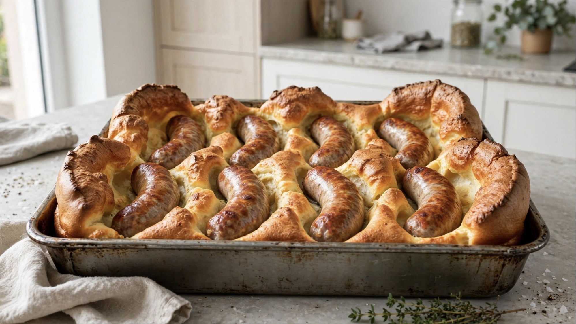 Toad In the Hole (Sausages in batter) — recipe by katplaystennis