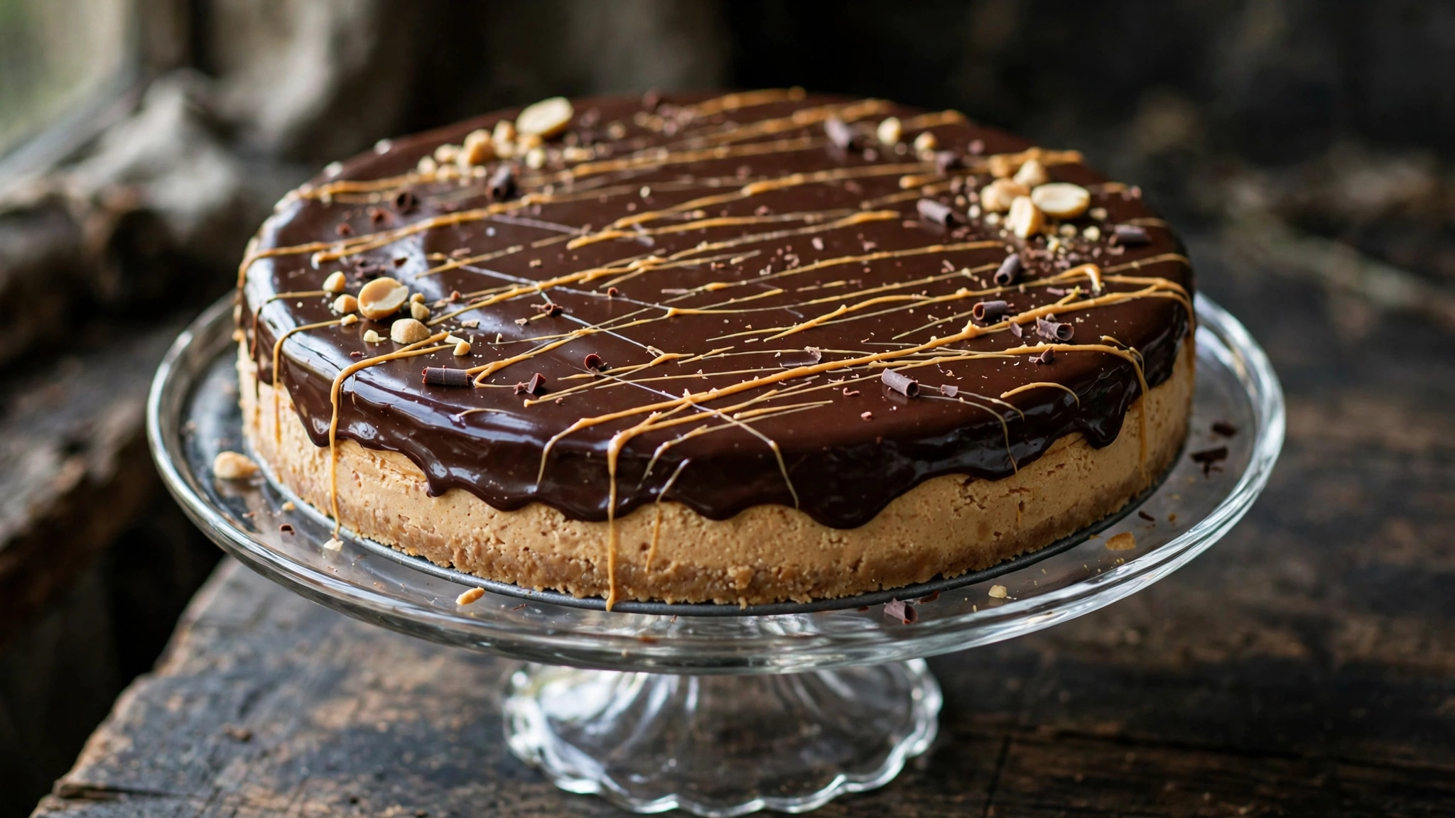 No-Bake Peanut Butter & Chocolate Digestive Cheesecake — recipe by katplaystennis