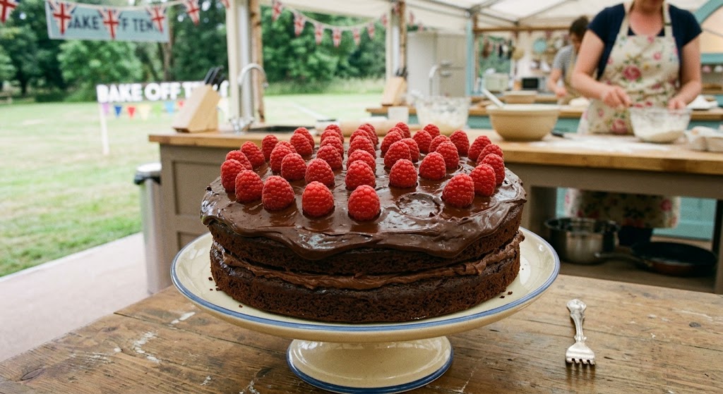 Chocolate Cake with Raspberries GBBO Recipe — recipe by GBBO style